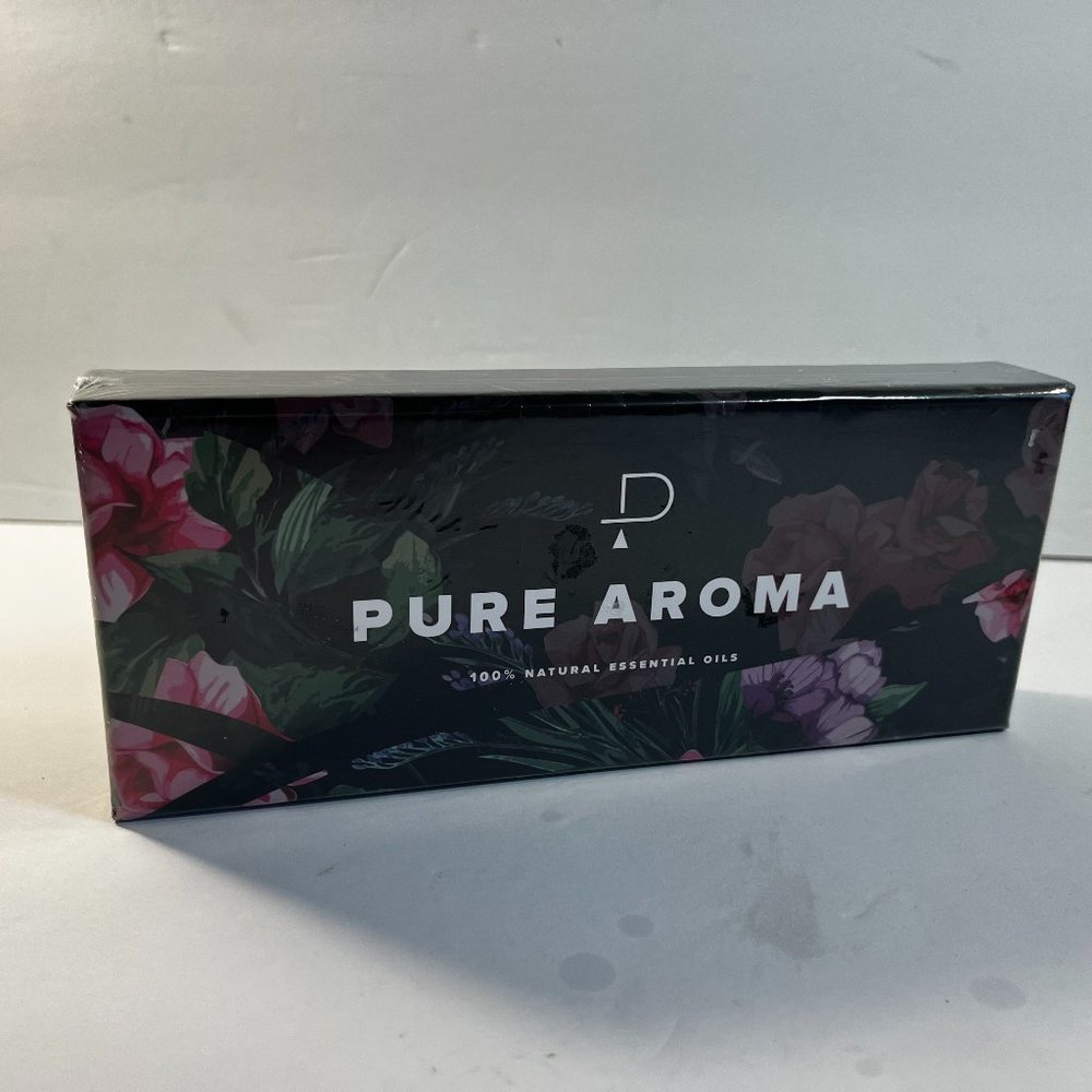 Pure Aroma Natural Essential Oils Set/6 Peppermint Tea Tree Lavender Lemongrass